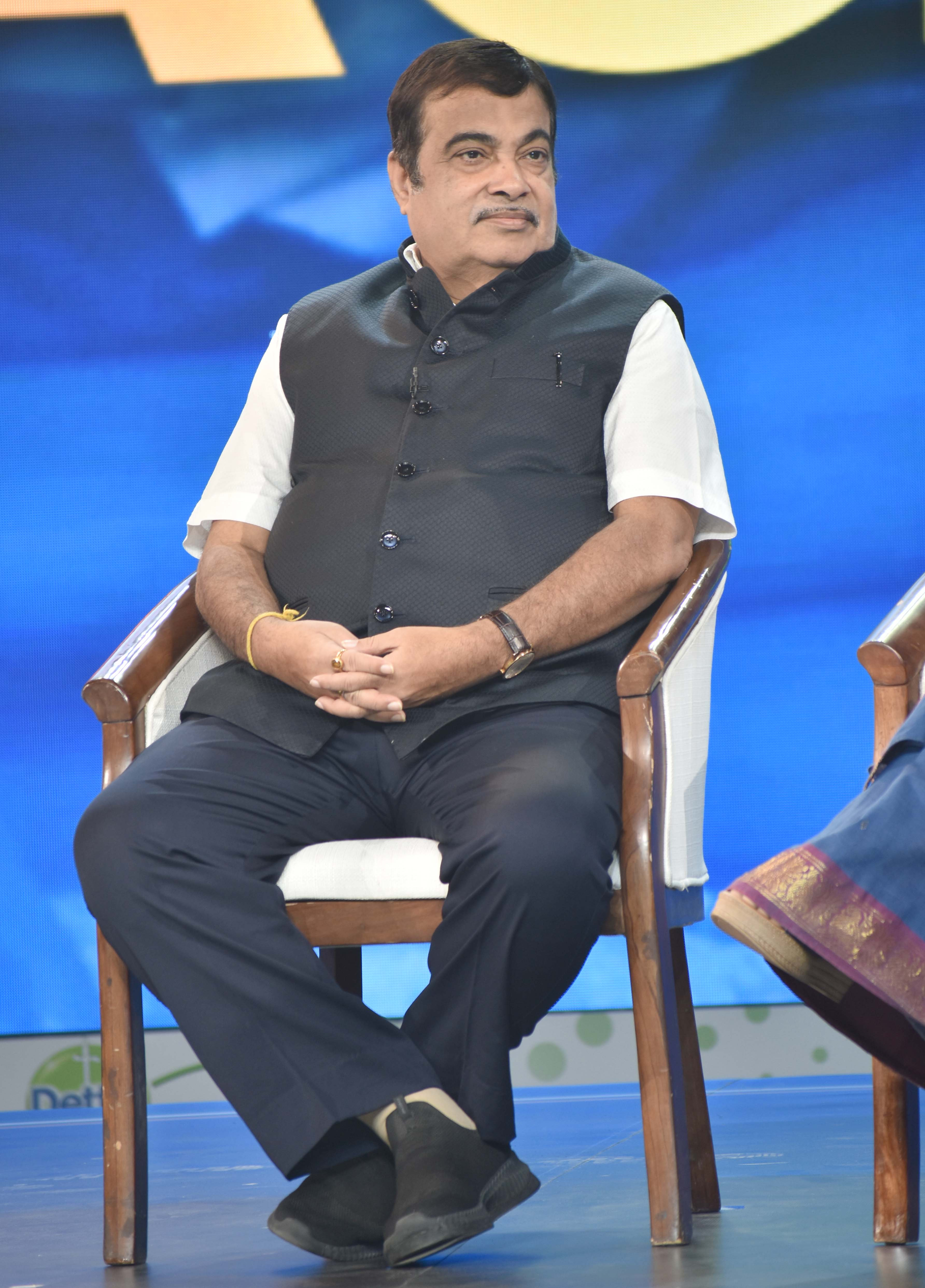 Mumbai : Union Minister Nitin Gadkari during launch NDTV and Dettol's Banega Swasth India campaign in Mumbai on Wednesday. 02.10.2019