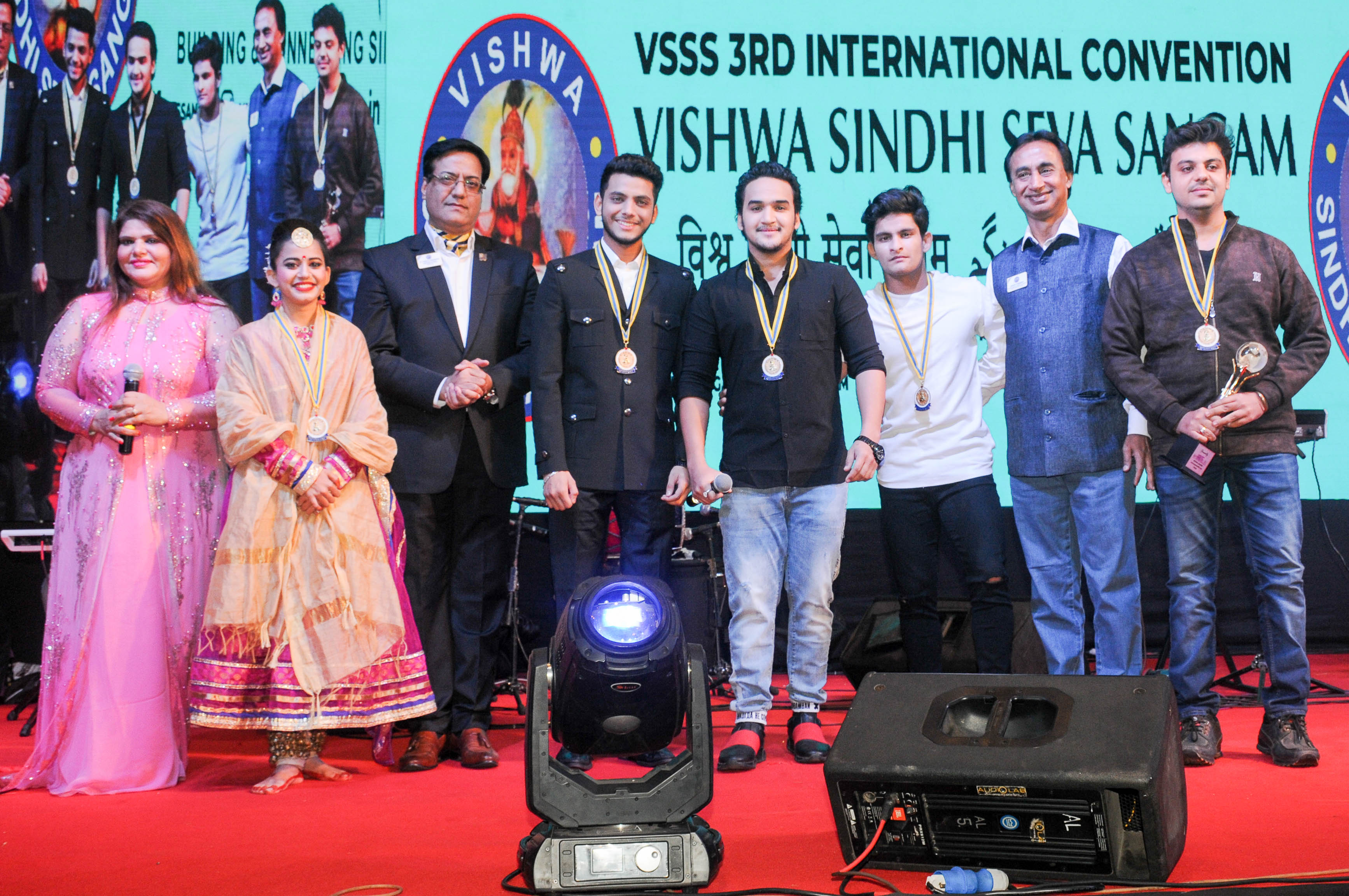 Raju Manwani, Vishal Jethwa, Sachin Sharma and Rajesh Khattar aqnd Faisal Khan during 3rd International Convention Vishwa Sindhi Seva Sangam - Photo By GPN