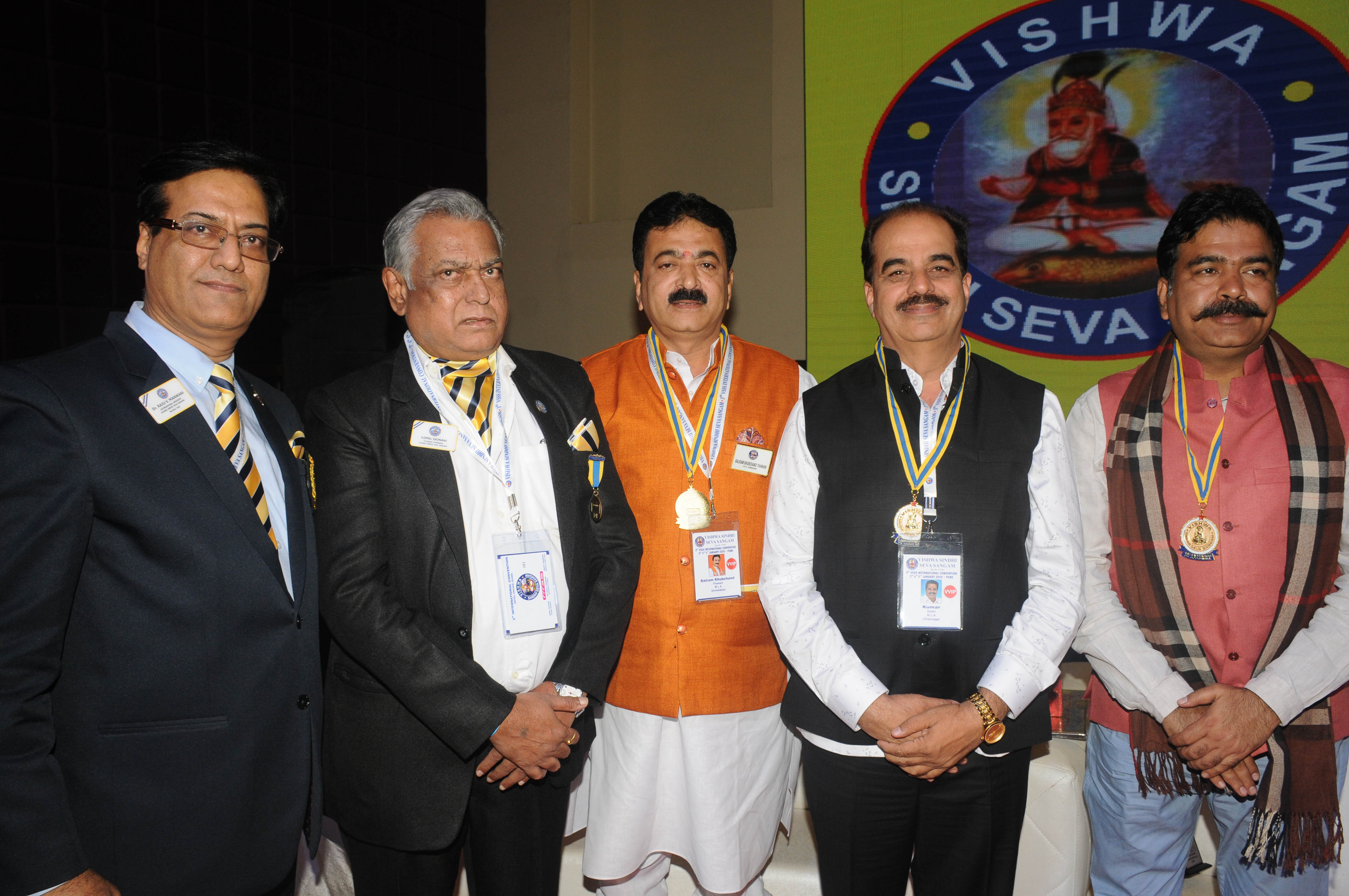 Raju Manwani, Gopal Sajnani, Kumar Ailani Jay Ahuja during 3rd International Convention Vishwa Sindhi Seva Sangam - Photo By GPN