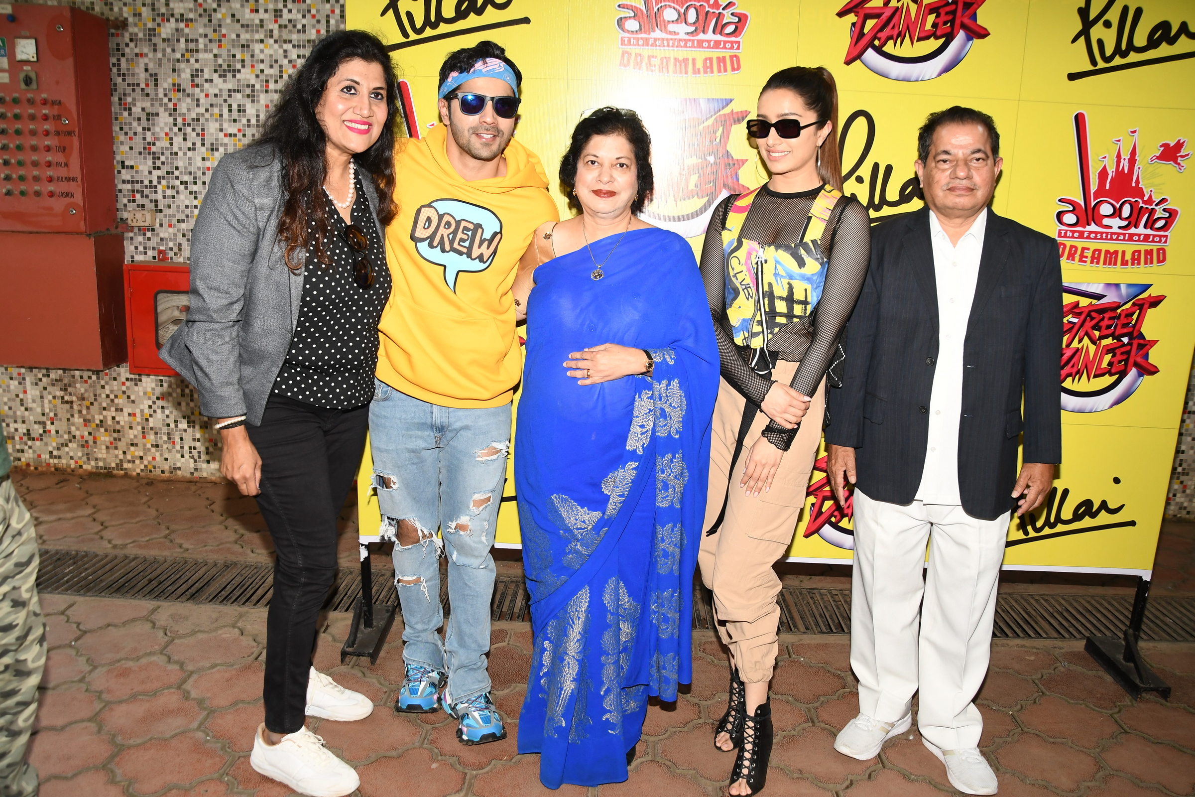 Nivedita Shreyas,Varun Dhawan,Dr.Daphne Pillai, Shraddha Kapoor,Dr.K.Vasudevan Pillai during Unveiling of the festival ALEGRIA at Pillai College