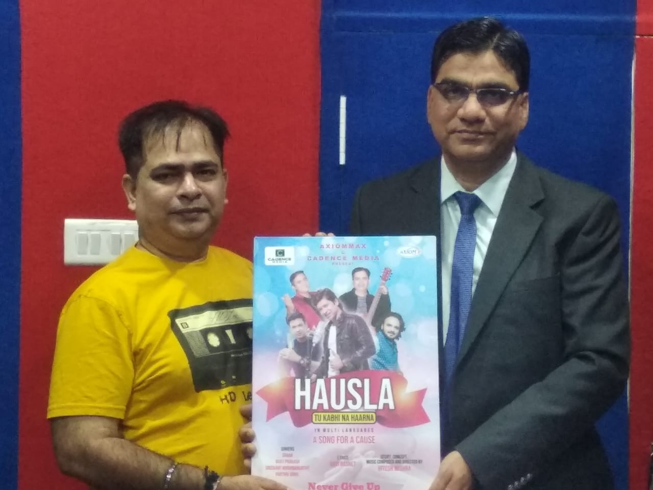 Axiommax Oncology Ceo Mr Anil Kumar Goyal and Music composer and Director Mr Hitesh Mishra of Cadence media Launched Music Album Hausala-A song for cancer patient and their family in Mumbai. 