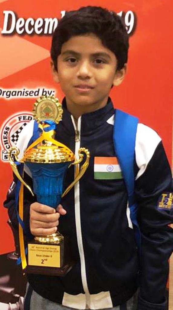 Singapore Chess, Aditya Patil, Jan 2020: Mumbai lad Aditya Patil poses with the runner-up trophy