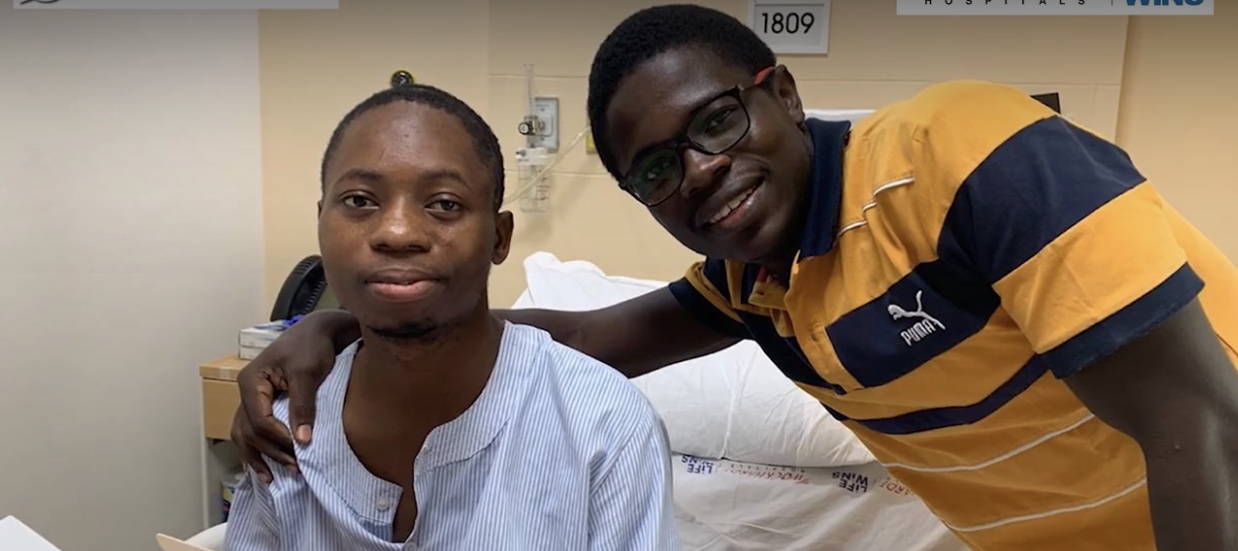 Patient Jude Mensah with Family Member