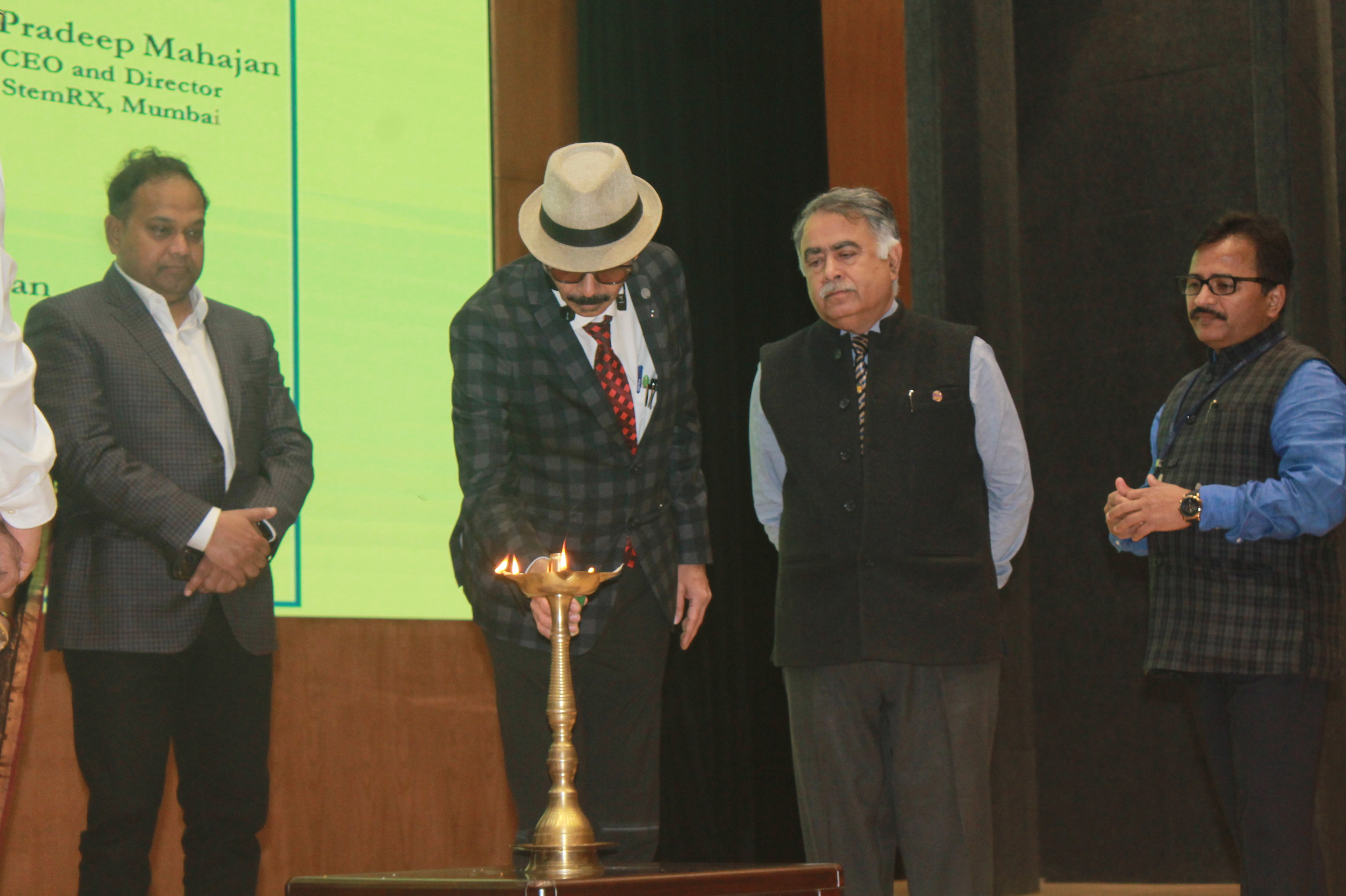 Dr Pradeep Mahajan seen Lighting the Lamp