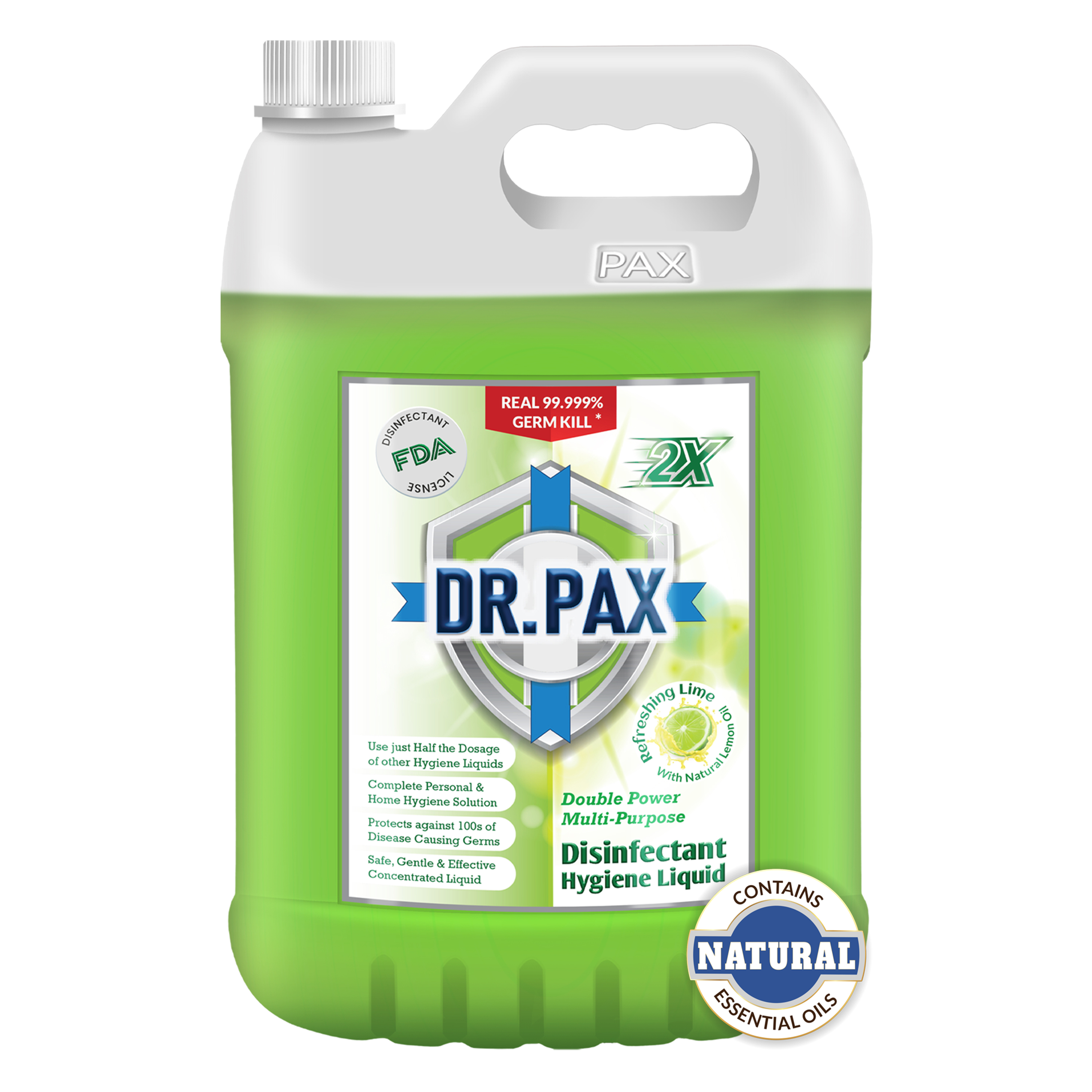 Dr Pax Double Power Disinfectant Hygiene Liquid-Refreshing Lime