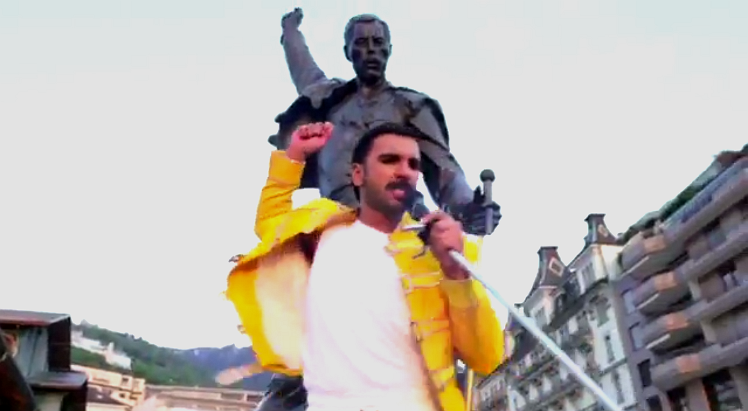 Actor Ranveer Singh's tribute to the artist by performing on Queen’s most famous songs- ‘I Want To Break Free’ dressed as the rockstar himself in front of Freddie Mercury’s bronze statue by the waterfront in Montreux -File Photo GPN