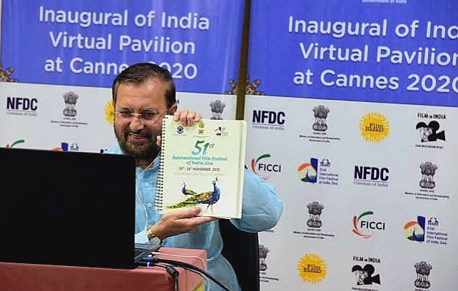 Prakash Javadekar, Minister for Information & Broadcasting, Govt of India inaugurates The virtual India Pavilion at Cannes Film Market 2020 -Photo By GPN