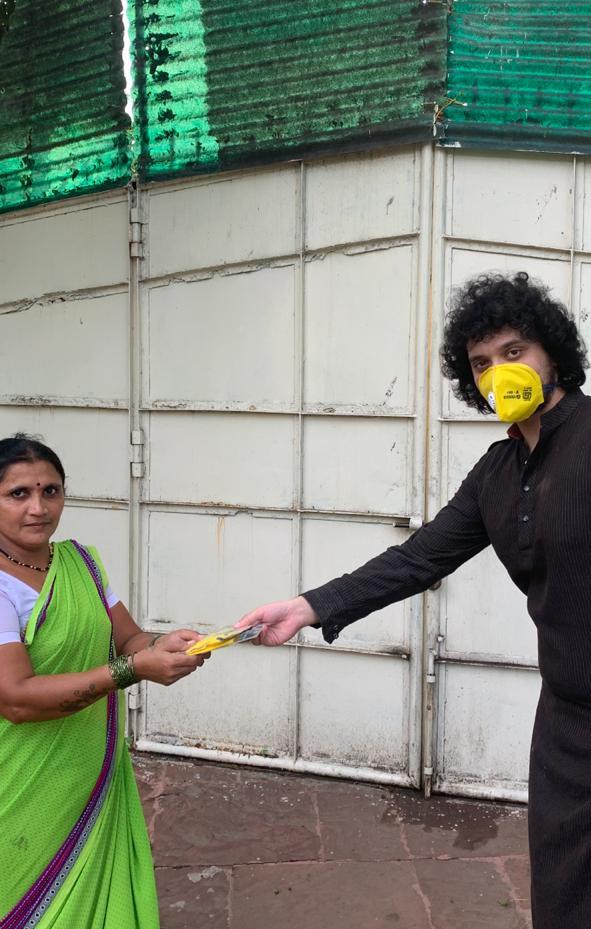 Namashi Chakraborty distributing Mask -Photo By GPN
