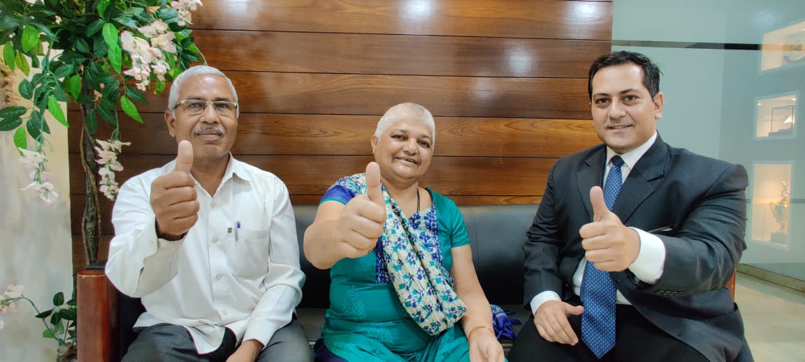 From L-R : Patient's Hubby, Patient and Dr. Pankaj Agarwal, Senior Consultant - Neurology, Head - Movement Disorders Clinic and In-charge - DBS program, Global Hospital, Mumbai -Photo By GPN