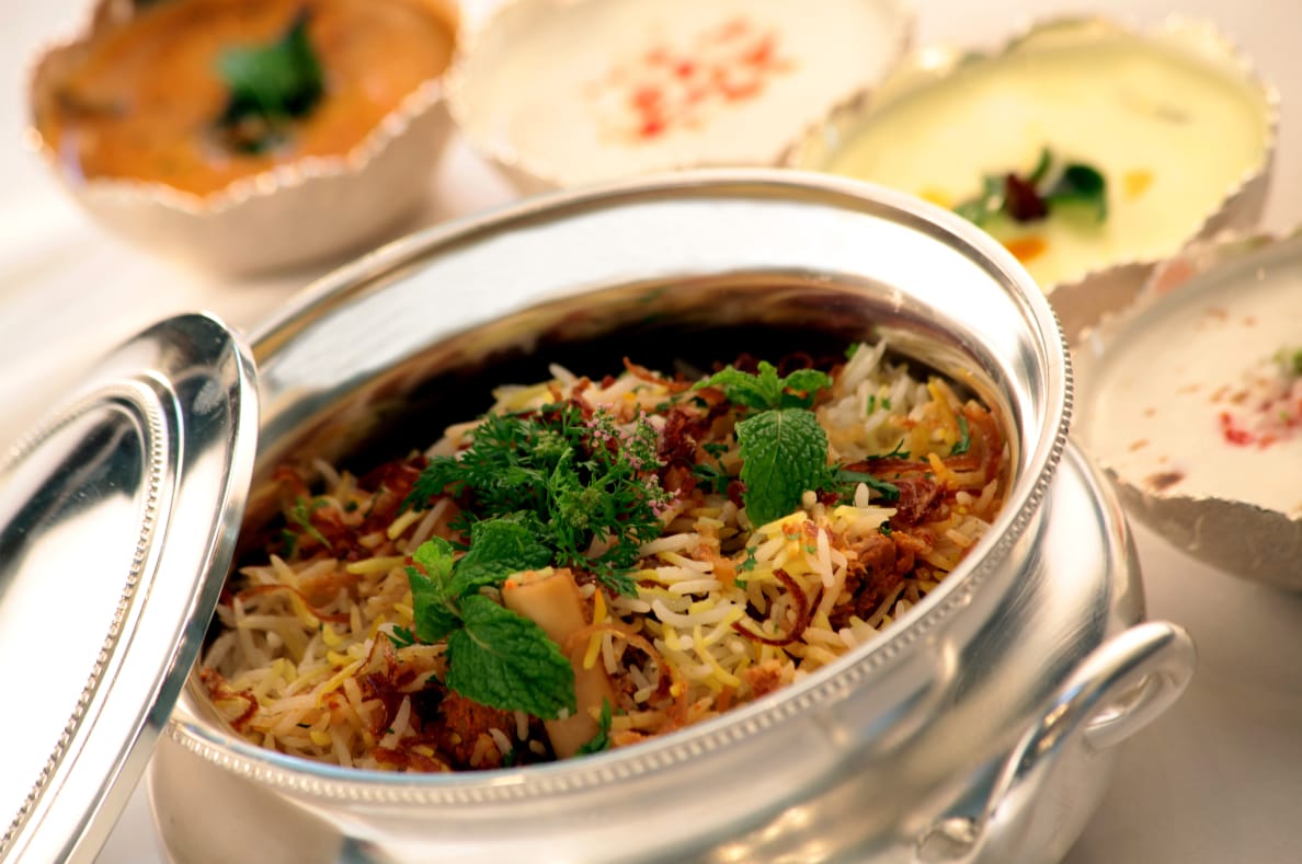 Dum Biryani, Adaa at the Taj Falaknuma, Hyderabad Palace