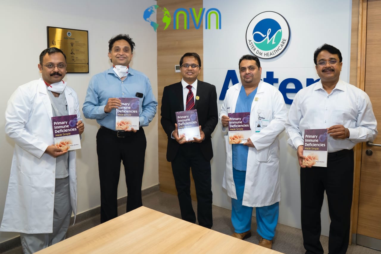 (L-R): Dr. Chetan Ginigeri, Consultant Paediatrics and Paediatric Intensive Care, Aster CMO, Dr. Nitish Shetty, CEO, Aster Hospitals during book launch 'Primary Immune Deficiencies Made Simple' -Photo By GPN