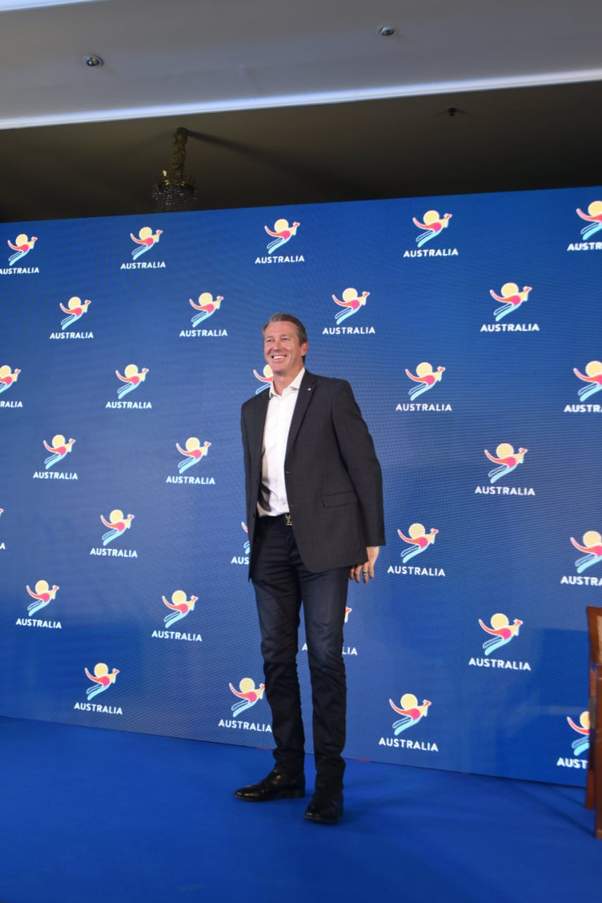 Glenn McGrath at a Tourism Australia event on Wednesday in Mumbai  