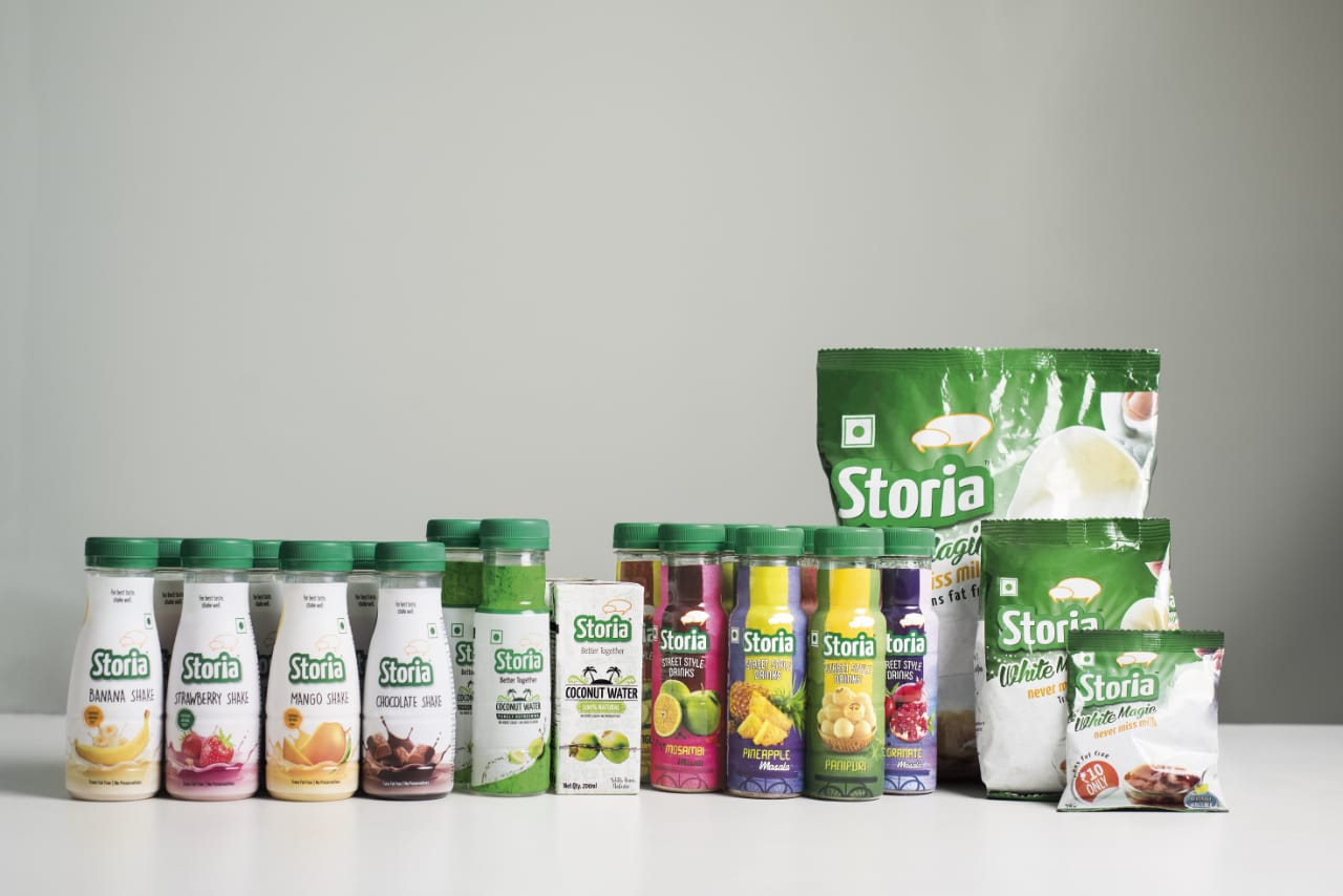 Storia®’s product portfolio comprises of Shakes, 100% Natural Tender Coconut Water, Beverage Whitener and Street Style juices. Storia® shakes are the highest fruit content shakes in India -Photo By GPN