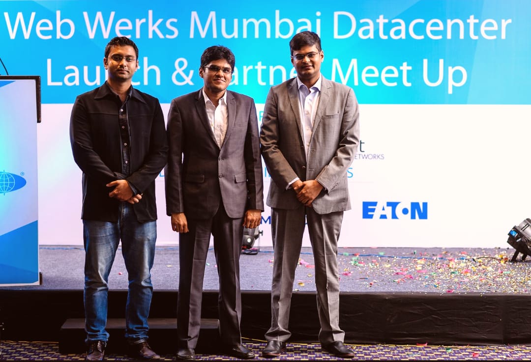 Suhaib Logde, AVP – Online Sales, Nishant Rathi – CEO and Co-founder, Nikhil Rathi, director – Web Werks India -File Photo By GPN
