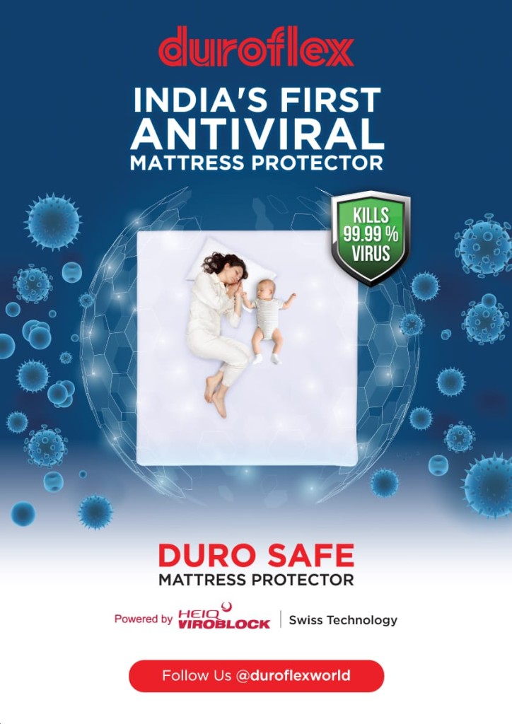 DUROFLEX LAUNCHES INDIA'S FIRST ANTIVIRAL MATTRESS PROTECTOR Powered By