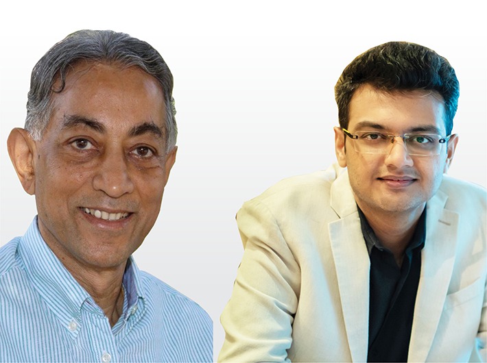 L-R: Kailashnath Adhikari, MD, Governance Now in Conversation with Vallabh Bhansali, co-founder ENAM and Desh Apnayen -Photo By GPN