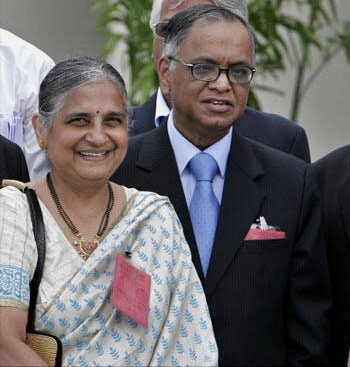 Smt Sudha Murty and Narayana Murthy -File Photo GPN