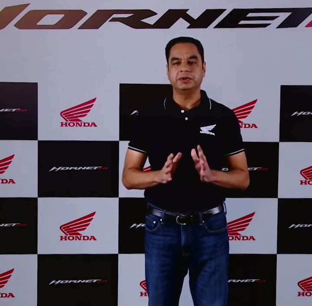 Mr. Yadvinder Singh Guleria, Director – Sales & Marketing, Honda Motorcycle & Scooter India Pvt. Ltd. During Hornet 2.0 Launch