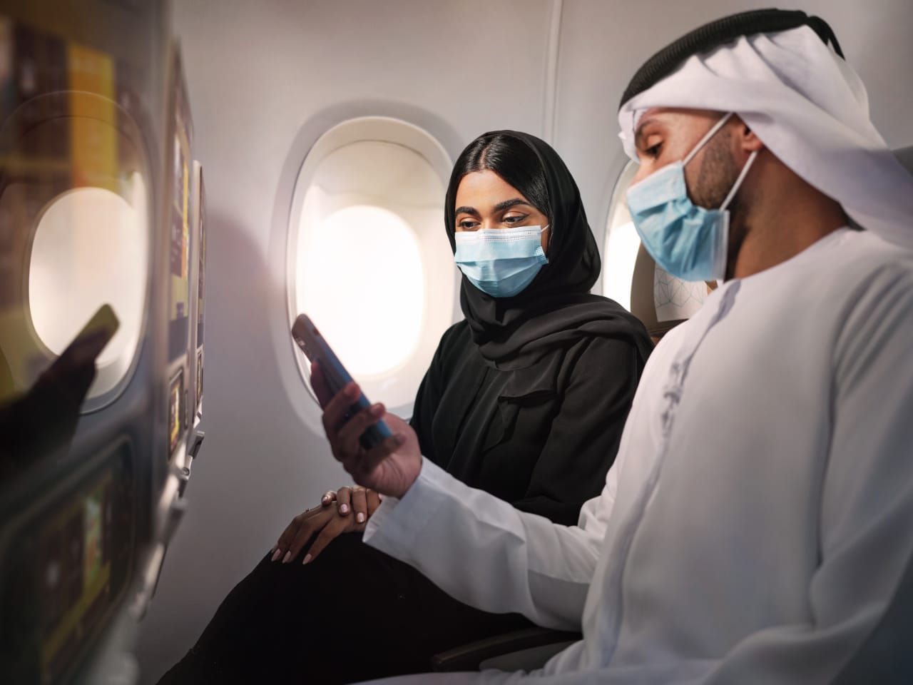 Emirati couple flying with Etihad Airways