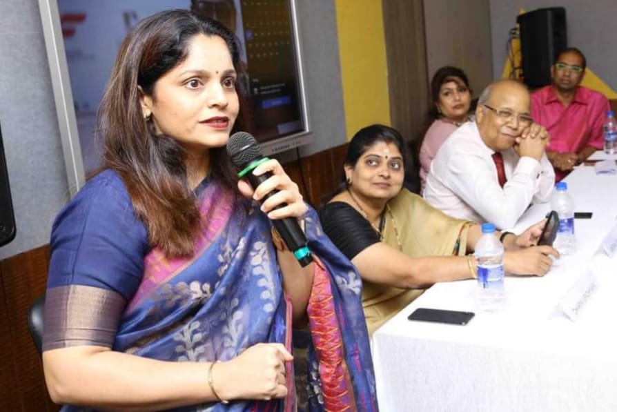 Dharini Upadhyaya, Co-founder and Co-CEO of Furtados School of music addressing audience- File Photo GPN
