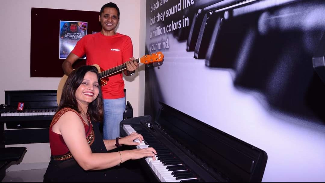 Dharini Upadhyaya, Co-founder and Co-CEO of Furtados School of music Playing Piano - File Photo GPN