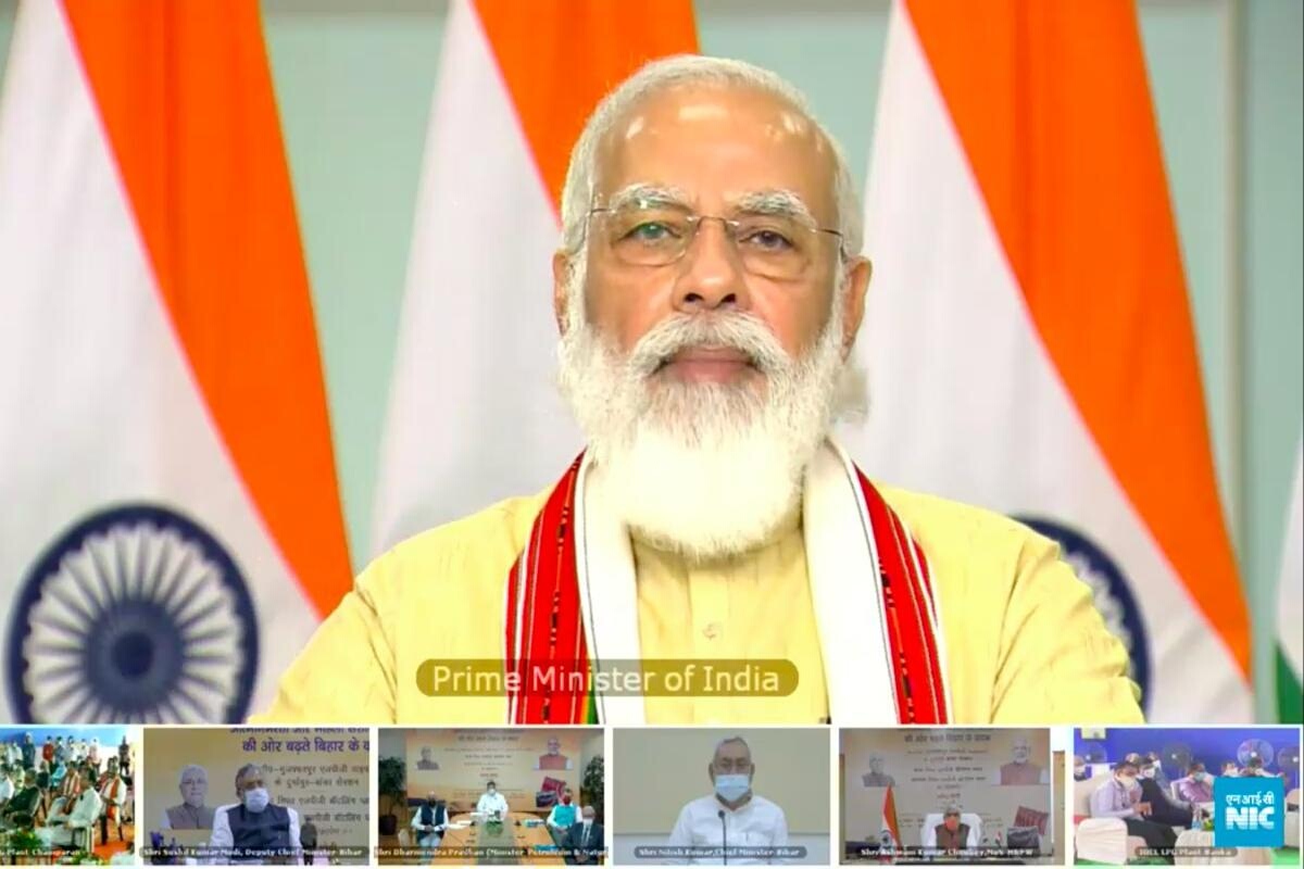 PM Shri Narendra Modi dedicated to the nation three key projects related to the Petroleum sector in Bihar today via video conferencing (VC) -Photo By GPN