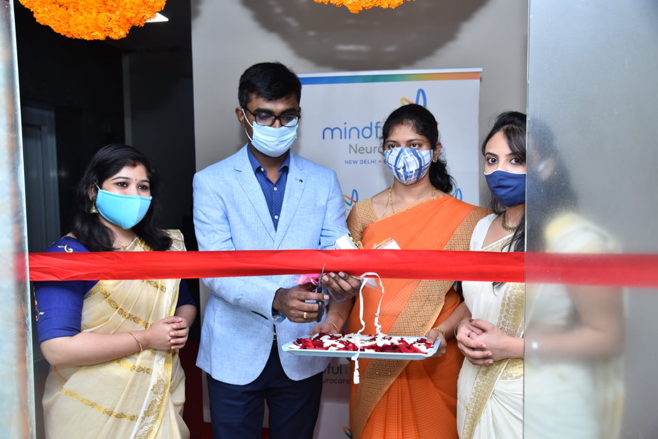 Dr. Vijay Mehtry, Psychiatrist, MindfulTMS Neurocare inaugurating the new center in Whitefield