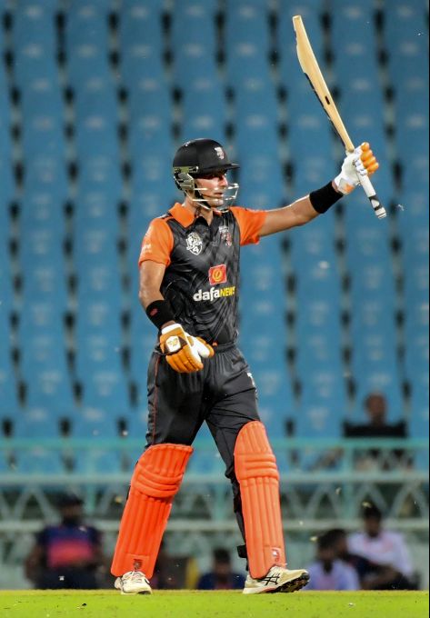 Manipal Tigers' Mohammad Kaif in action during the Legends League Cricket T20 match between Bhilwara Kings and Manipal Tigers at Ekana stadium, Lucknow, Sunday, Sept. 18, 2022.